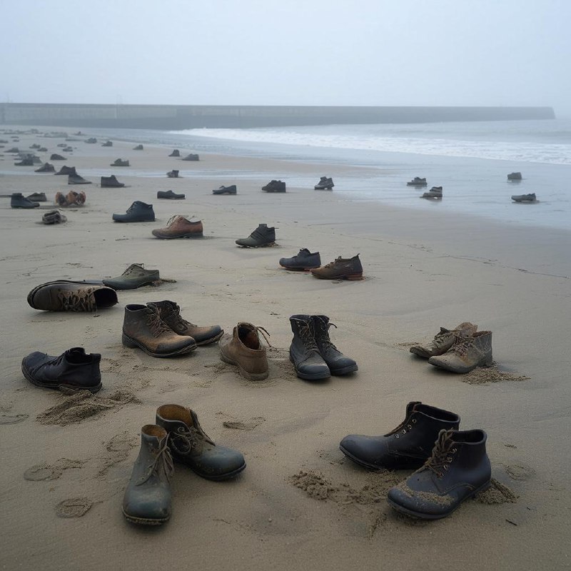 Сотни антикварных ботинок появились на британском пляже