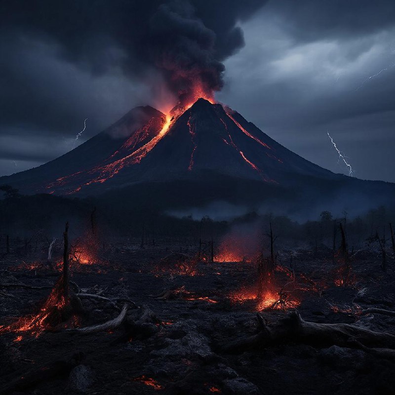 Этна выбросила гигантский поток лавы