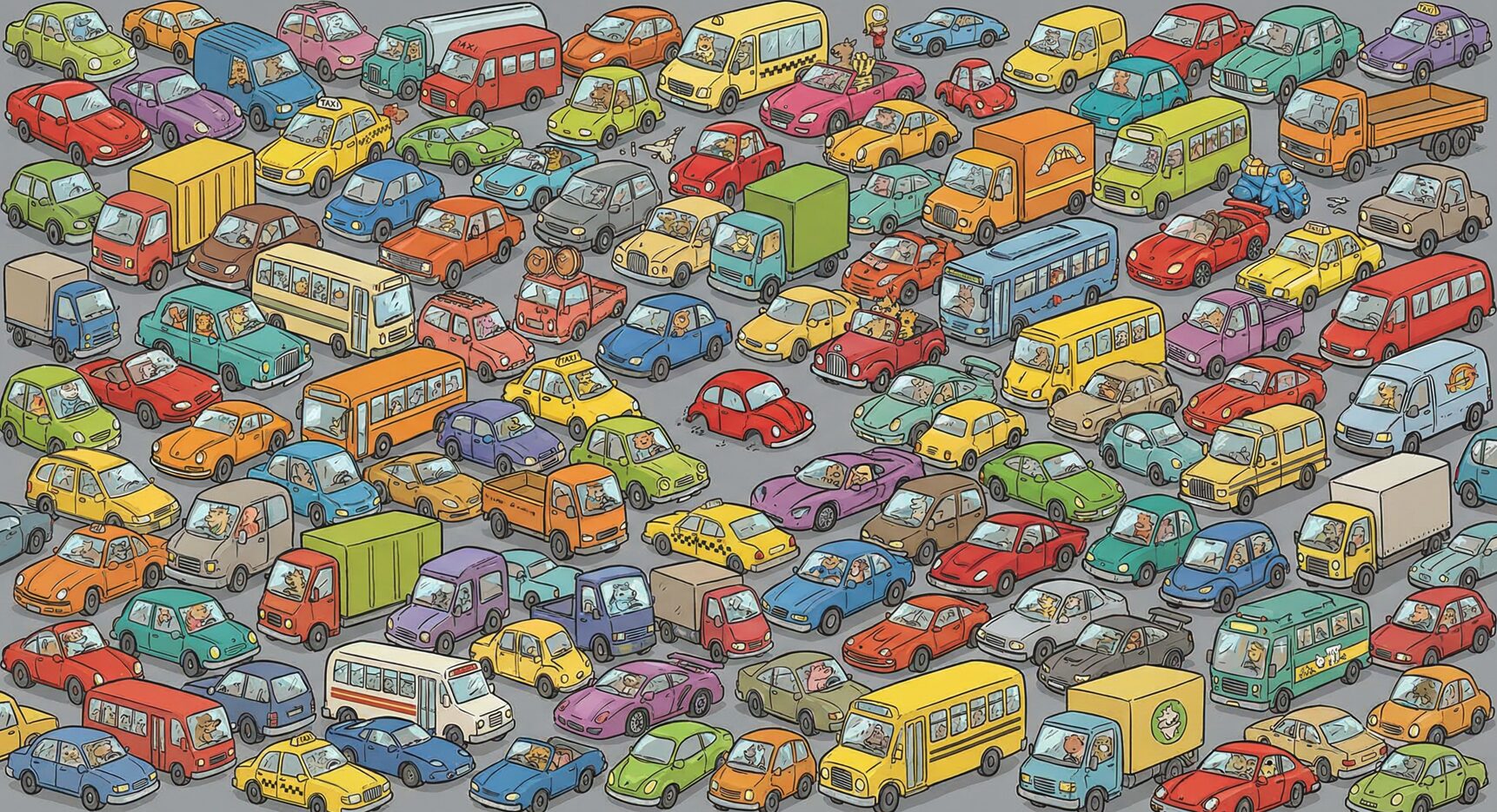 Найди машины без колёс: визуальная головоломка для самых внимательных