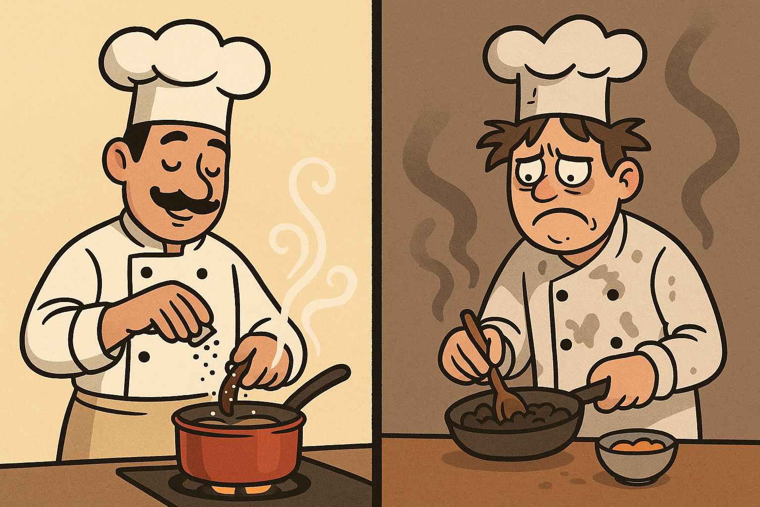 Почему один человек готовит вкусно, а другой невкусно?